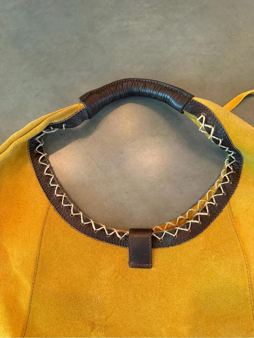 Gianni Notaro Italian Suede Hobo Bag - Mustard Made in Italy Shoulder Bag